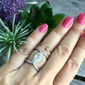 1.5ct Marquis Cut Infinity Sapphire Ring Sz 6